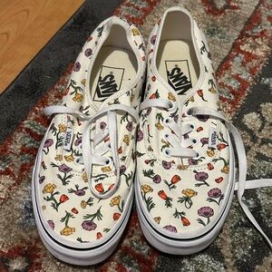 Vans White Canvas Slip-On Sneakers